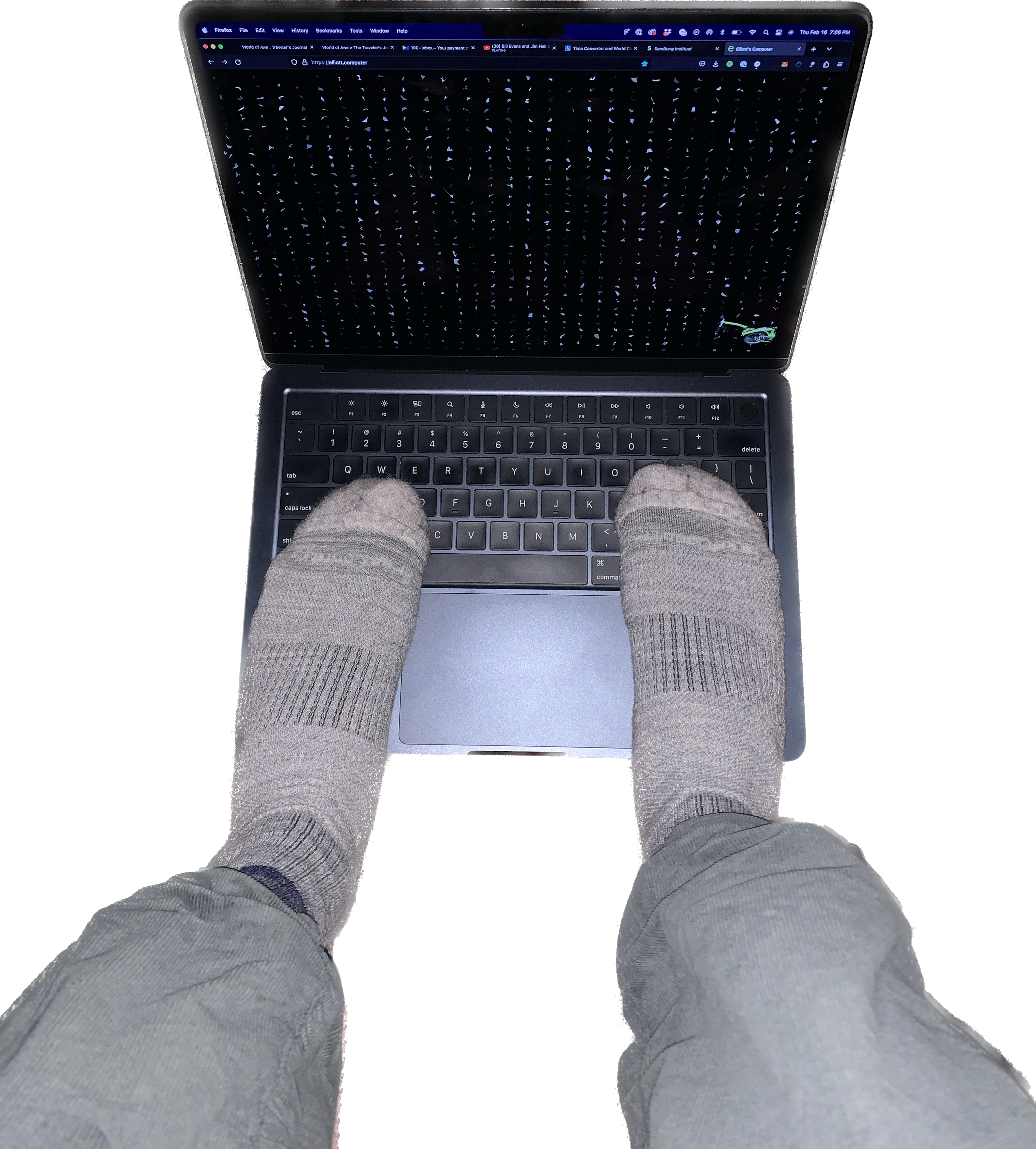 feet on laptop